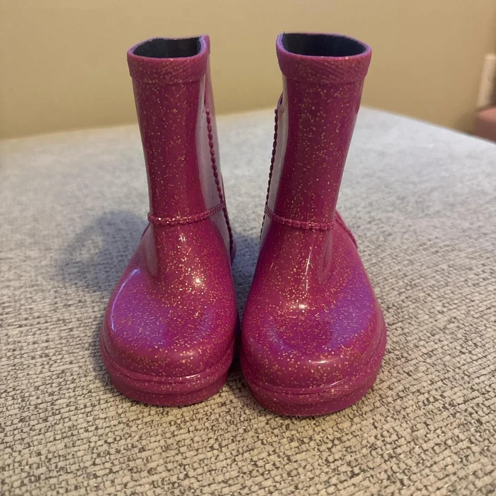 Ugg pink glitter rain boots
